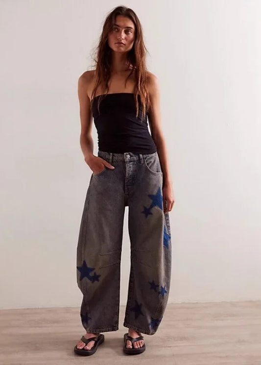 Loose Casual Mid-Waist Bell-Shaped Women's Jeans Independent Station Hot Sale Of The Season Cross-Border EBay Spring Collection